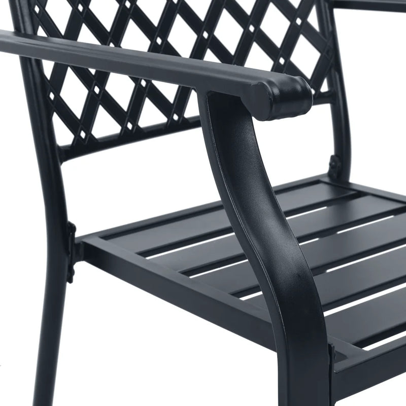 Stackable Garden Chair Set 5 Piece Anthracite Powder-coated Steel