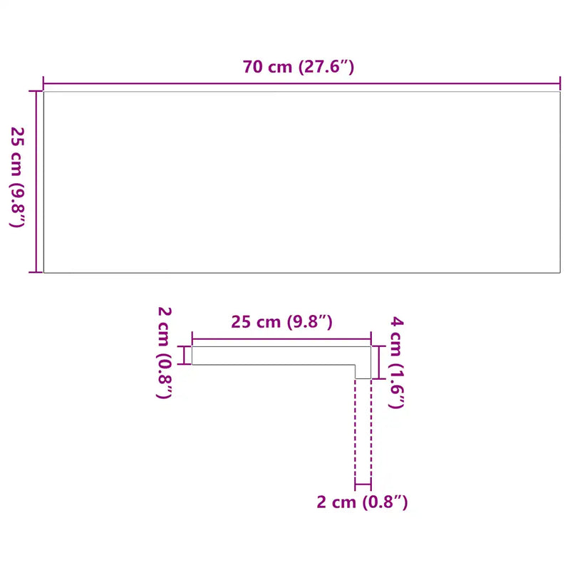 Stair Treads 2 pcs Untreated 70x25x2 cm Solid Wood Oak