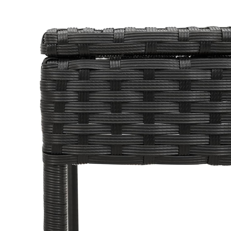 vidaXL 3 Piece Sun Lounger Set with Cushion Black Poly Rattan