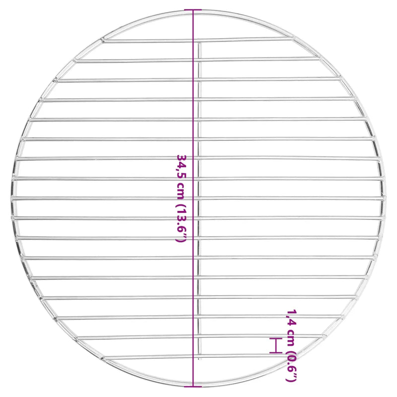 BBQ Grill Grate Round ��34.5 cm 304 Stainless Steel