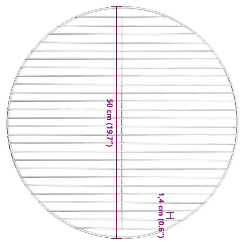 BBQ Grill Grate Round ��50 cm 304 Stainless Steel