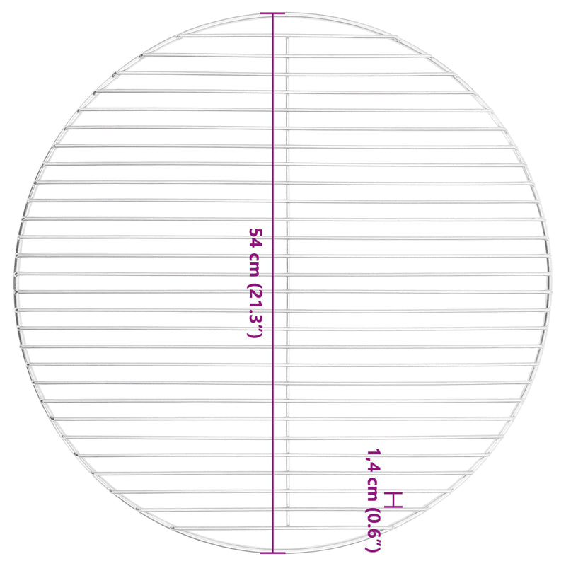 BBQ Grill Grate Round ��54 cm 304 Stainless Steel