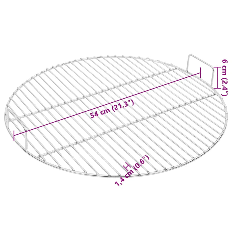 BBQ Grill Grate with Handles Round ��54 cm 304 Stainless Steel