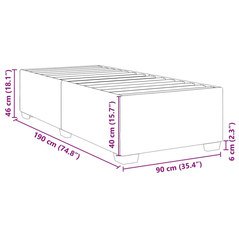 vidaXL Bed Frame without Mattress Black 90x190 cm Fabric