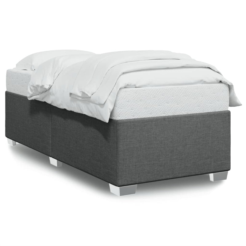 vidaXL Bed Frame without Mattress Dark Grey 90x190 cm Fabric