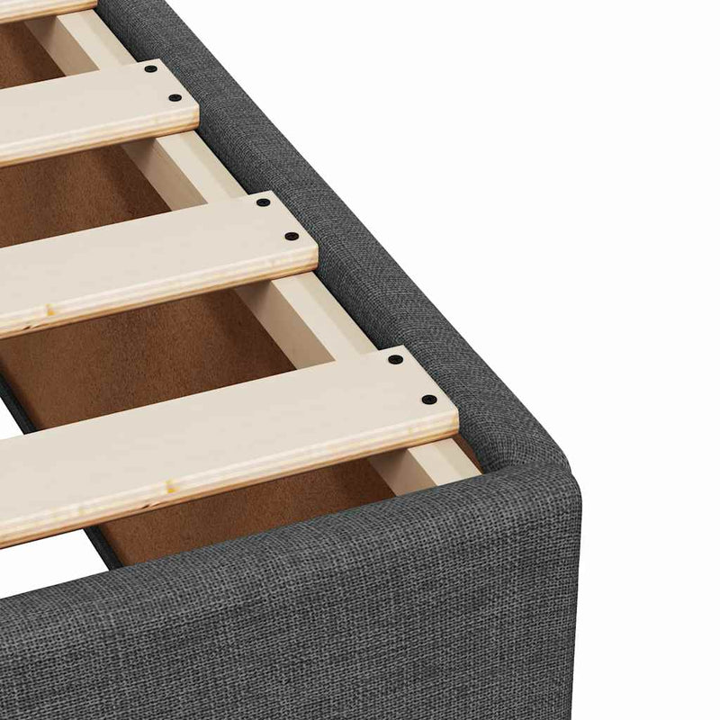 vidaXL Bed Frame without Mattress Dark Grey King Single Fabric