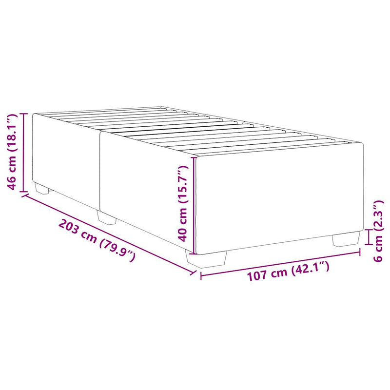 vidaXL Bed Frame without Mattress Dark Grey King Single Fabric