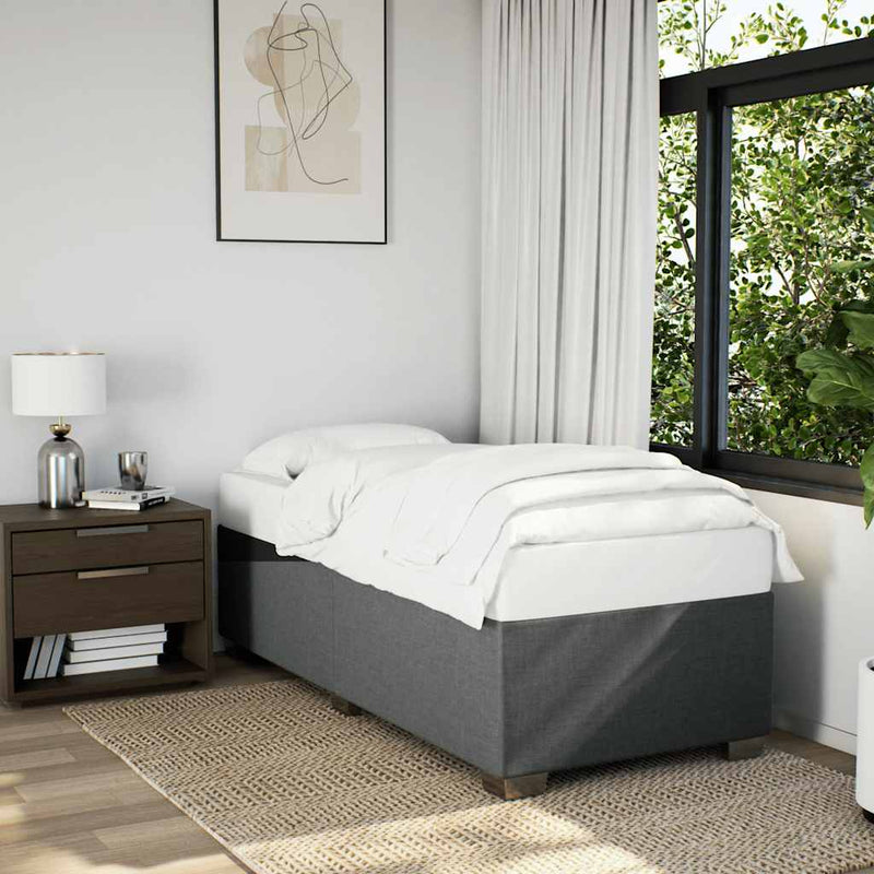vidaXL Bed Frame without Mattress Dark Grey King Single Fabric