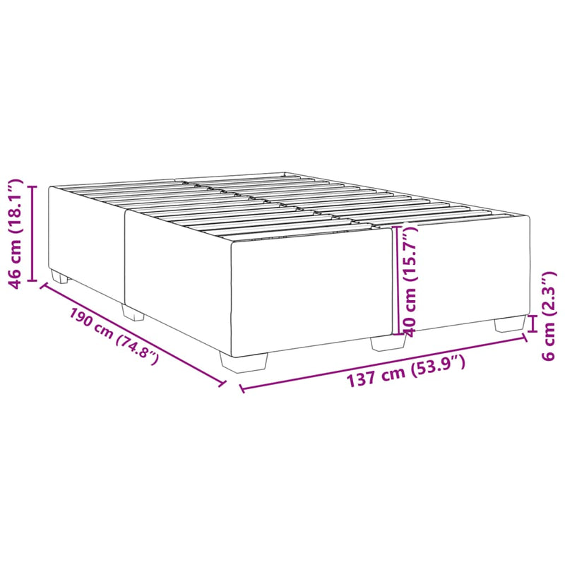 vidaXL Bed Frame without Mattress Dark Grey Double Fabric