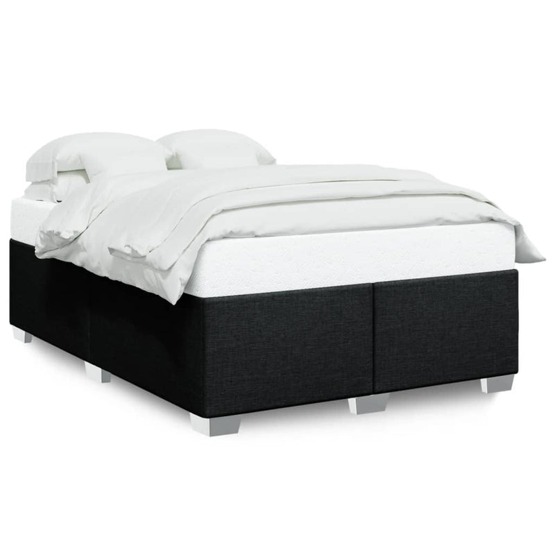 Bed Frame Black Double Size Fabric