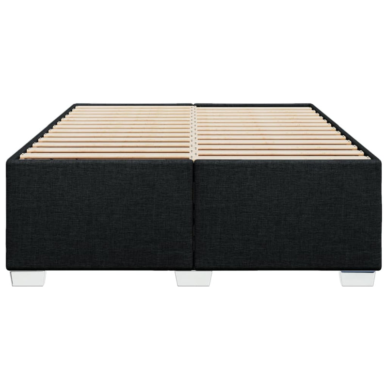 Bed Frame Black Double Size Fabric