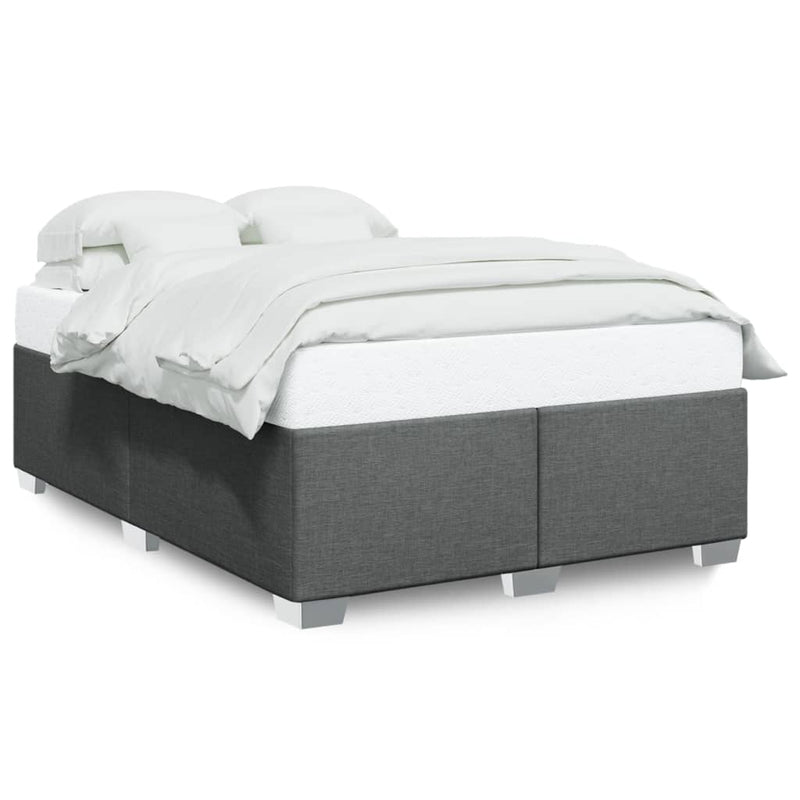 vidaXL Bed Frame without Mattress Dark Grey Queen Fabric