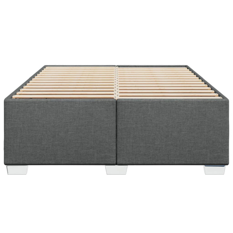 vidaXL Bed Frame without Mattress Dark Grey Queen Fabric