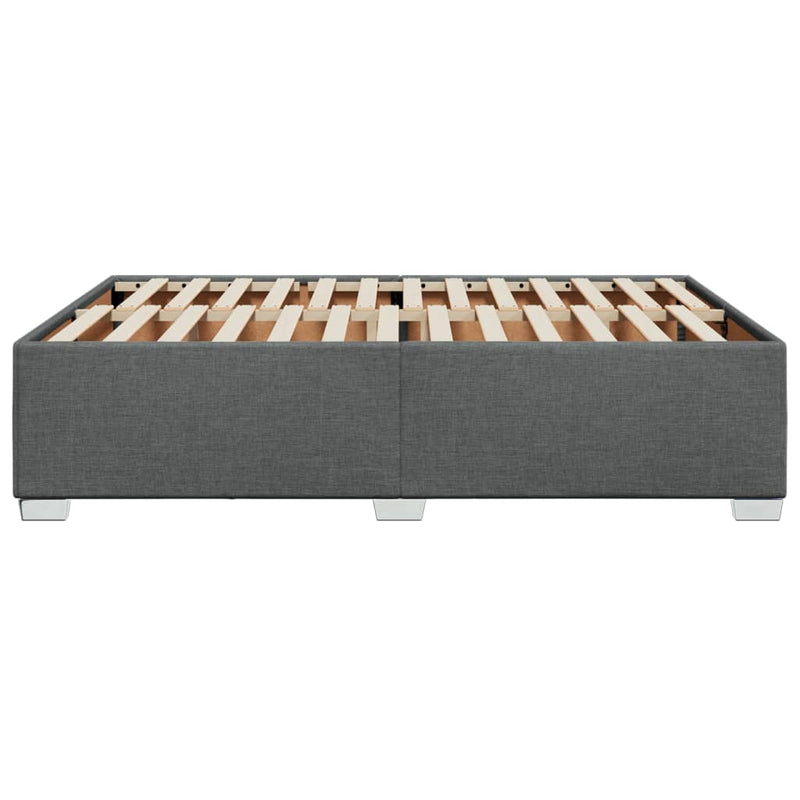 vidaXL Bed Frame without Mattress Dark Grey Queen Fabric