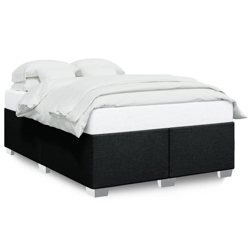 vidaXL Bed Frame without Mattress Black Queen Fabric