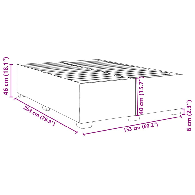 vidaXL Bed Frame without Mattress Black Queen Fabric