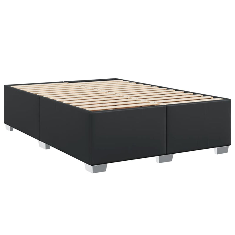 vidaXL Bed Frame without Mattress Black Queen Faux Leather