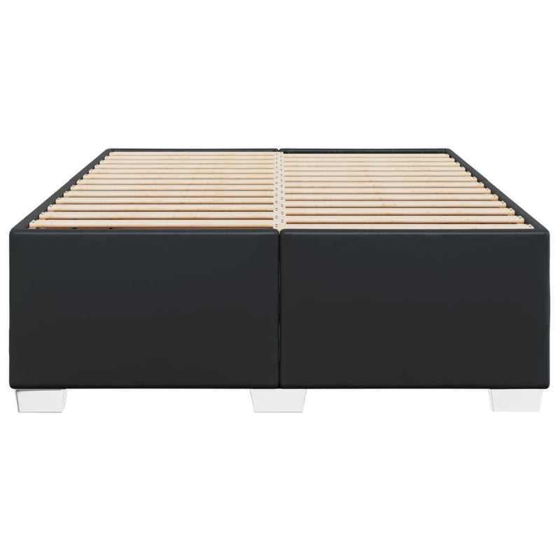 vidaXL Bed Frame without Mattress Black Queen Faux Leather