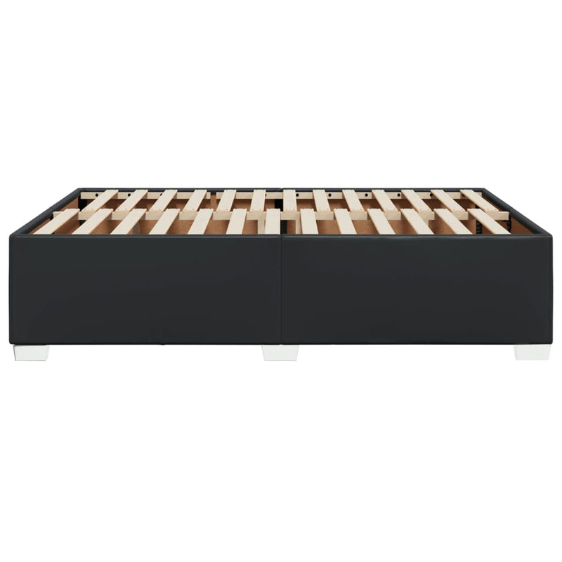 vidaXL Bed Frame without Mattress Black Queen Faux Leather