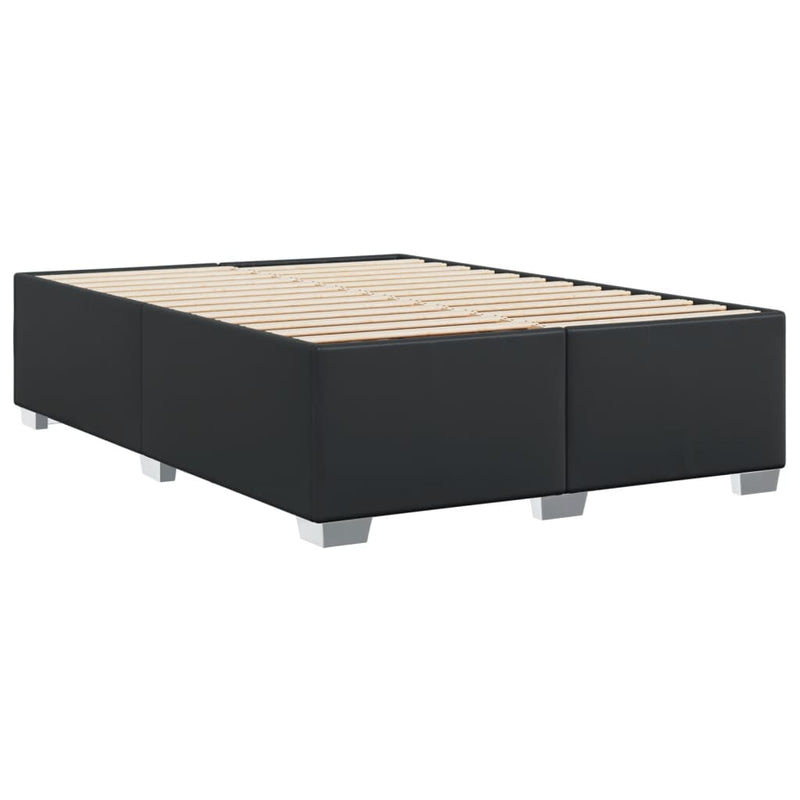 vidaXL Bed Frame without Mattress Black Queen Faux Leather