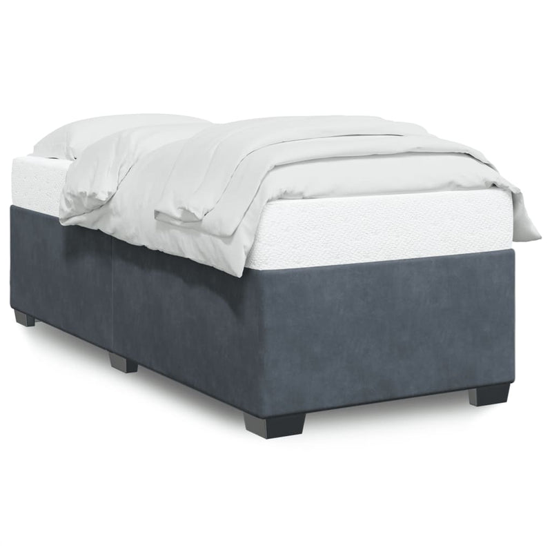 vidaXL Bed Frame without Mattress Dark Grey 90x190 cm Velvet