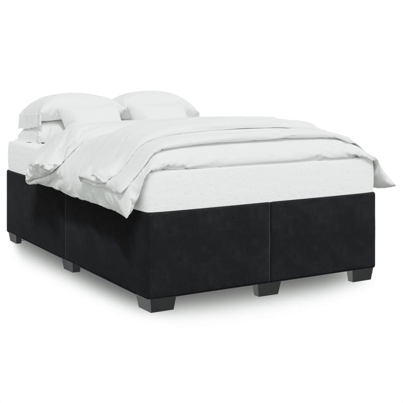 vidaXL Bed Frame without Mattress Black Double Velvet
