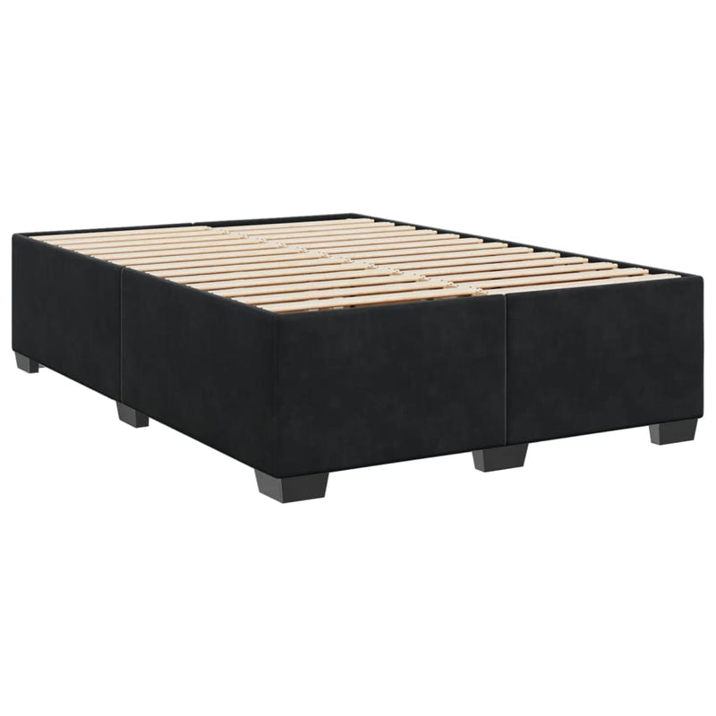 vidaXL Bed Frame without Mattress Black Double Velvet