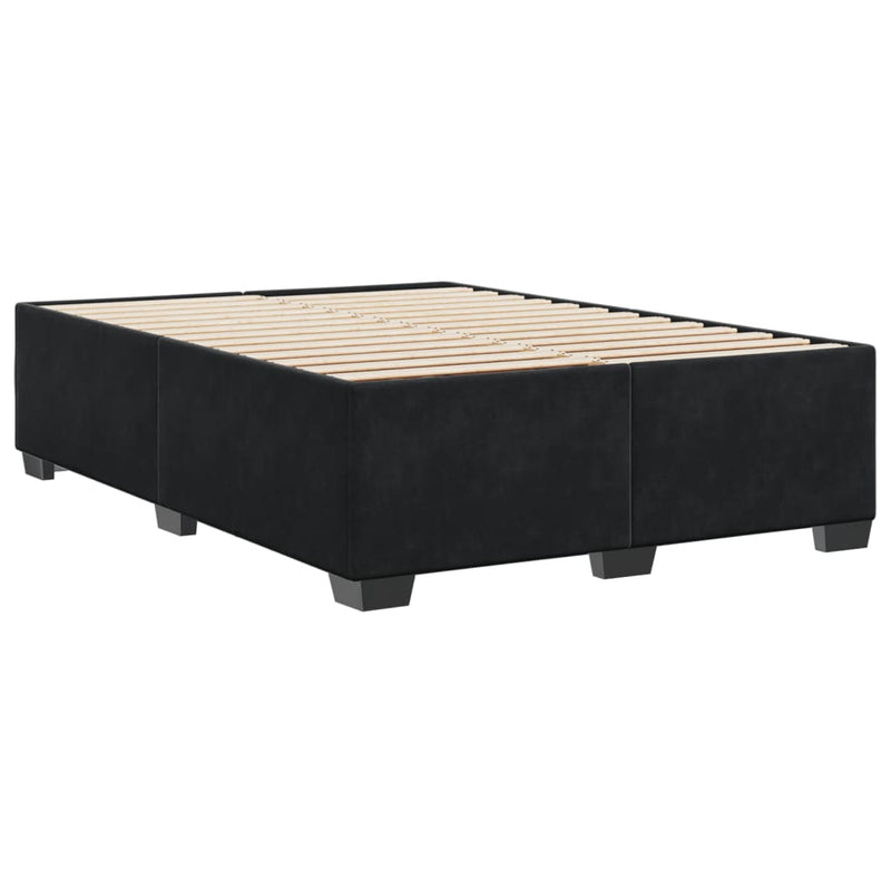 vidaXL Bed Frame without Mattress Black Double Velvet