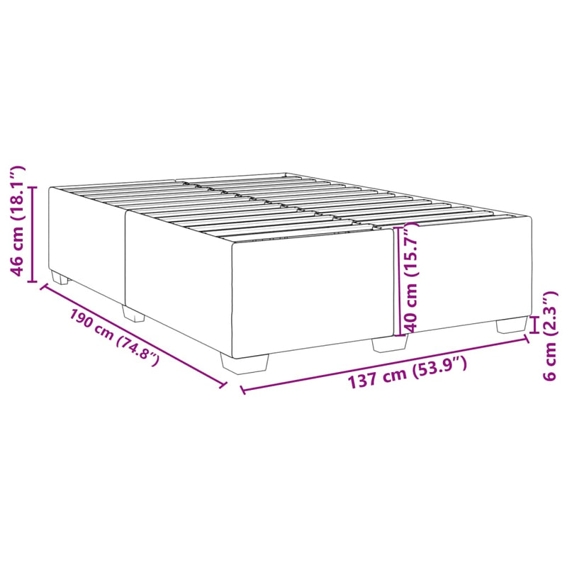 vidaXL Bed Frame without Mattress Black Double Velvet