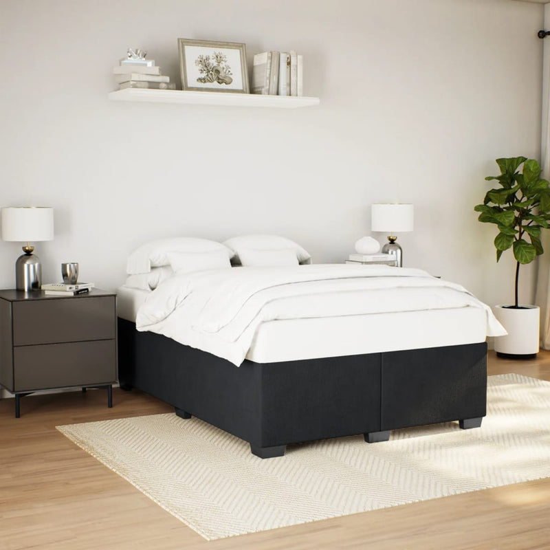 vidaXL Bed Frame without Mattress Black Double Velvet