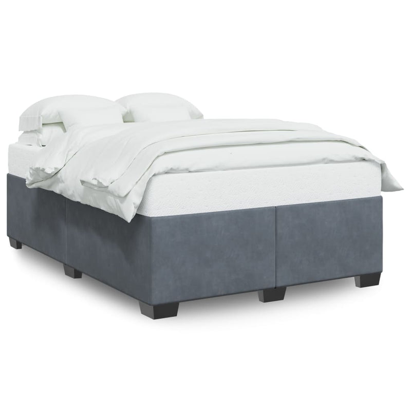vidaXL Bed Frame without Mattress Dark Grey Queen Velvet