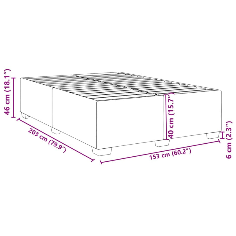 vidaXL Bed Frame without Mattress Dark Grey Queen Velvet