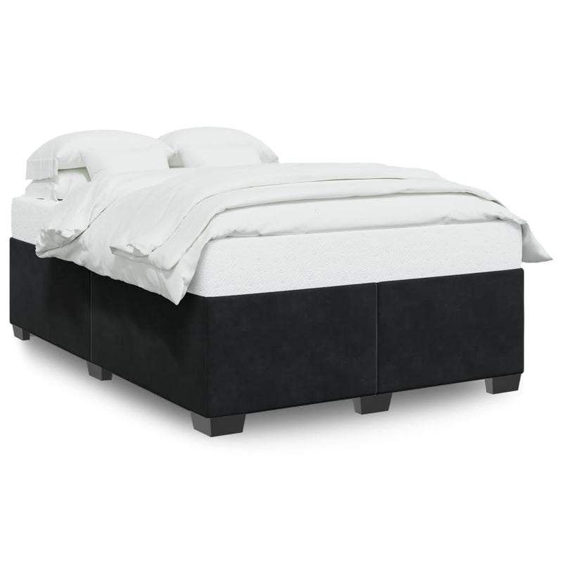 vidaXL Bed Frame without Mattress Black Queen Velvet