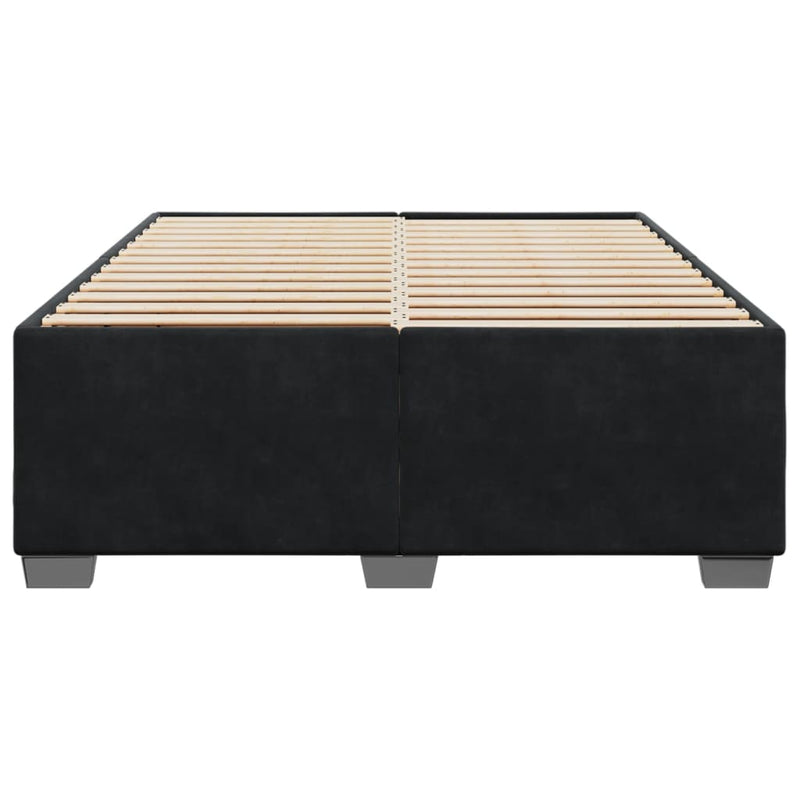 vidaXL Bed Frame without Mattress Black Queen Velvet