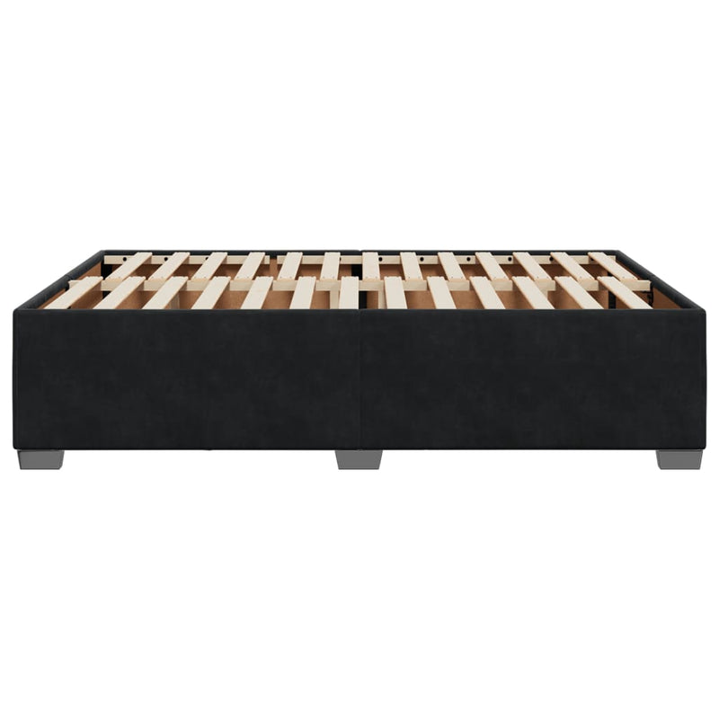 vidaXL Bed Frame without Mattress Black Queen Velvet