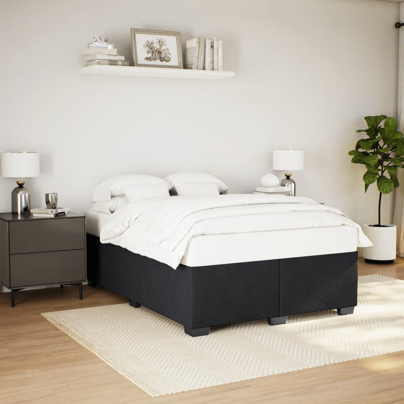 vidaXL Bed Frame without Mattress Black Queen Velvet