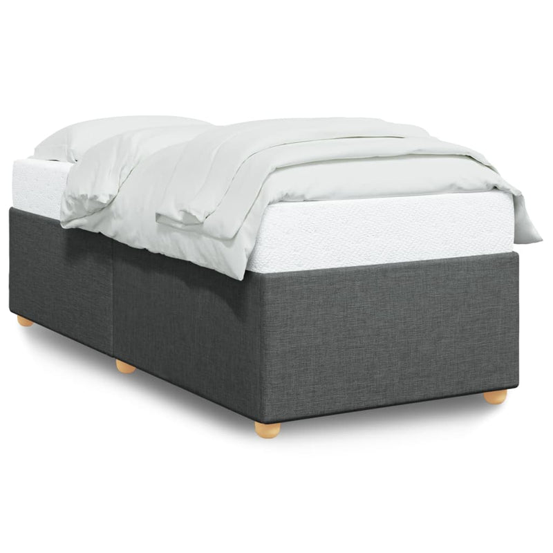 vidaXL Bed Frame without Mattress Dark Grey King Single Fabric