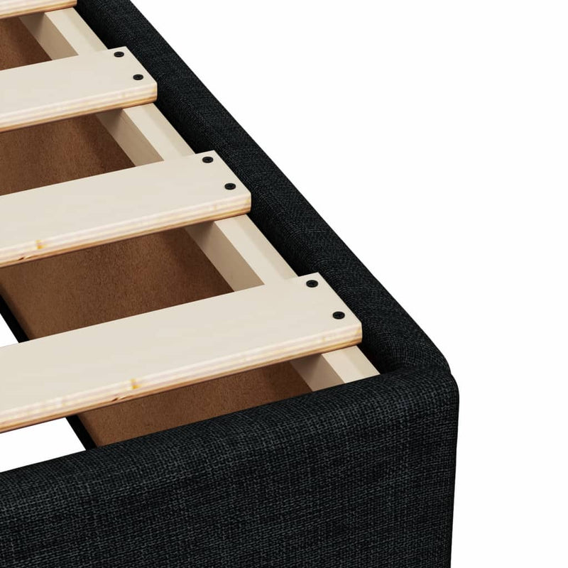 vidaXL Bed Frame without Mattress Black King Single Fabric