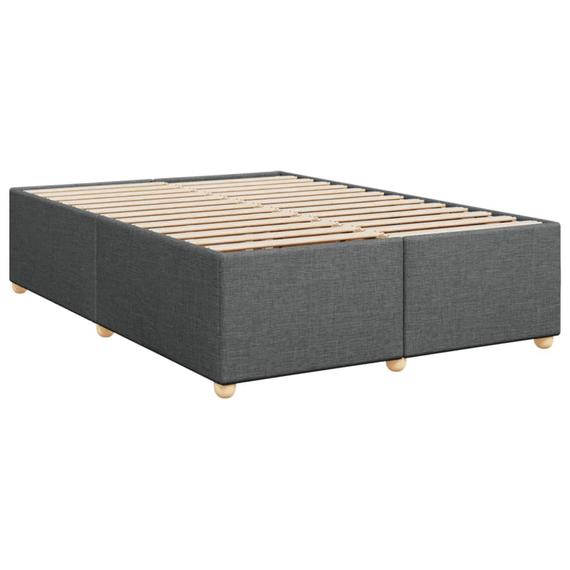 vidaXL Bed Frame without Mattress Dark Grey Queen Fabric