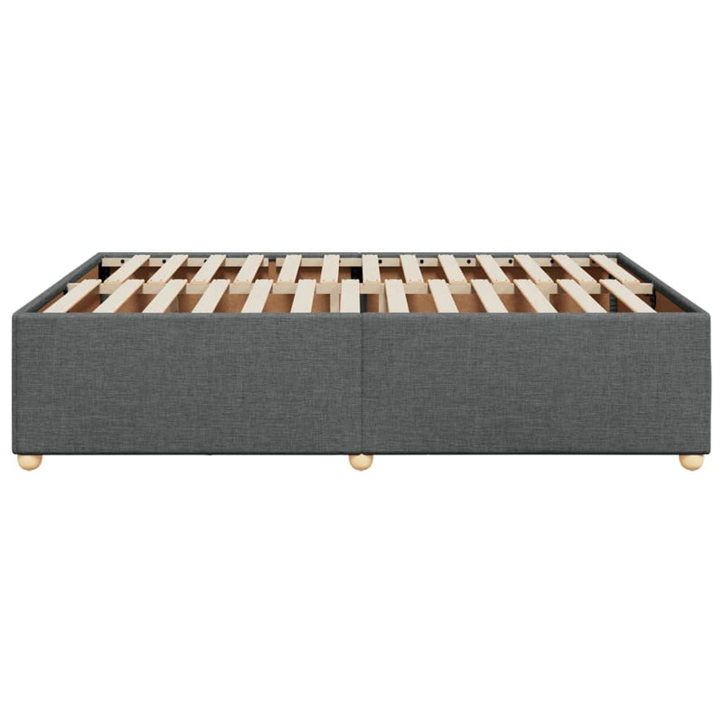 vidaXL Bed Frame without Mattress Dark Grey Queen Fabric