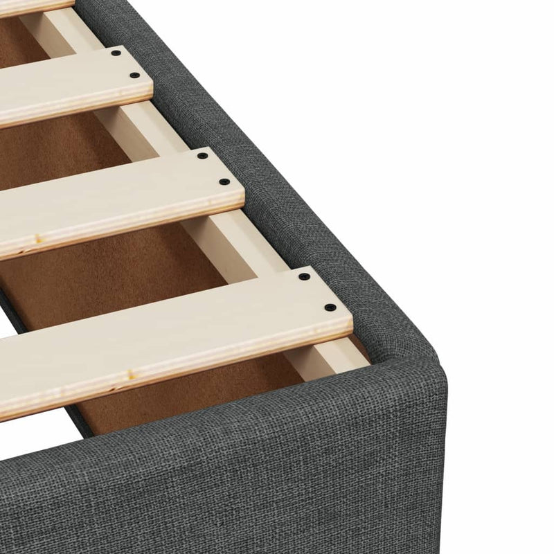 vidaXL Bed Frame without Mattress Dark Grey Queen Fabric