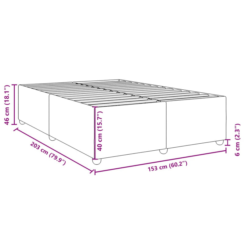 vidaXL Bed Frame without Mattress Dark Grey Queen Fabric