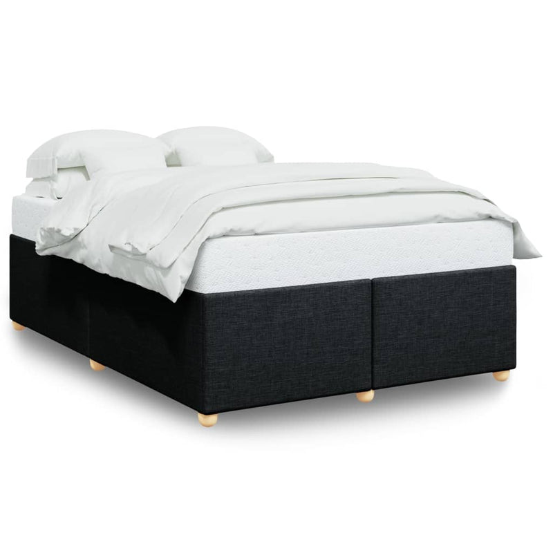 vidaXL Bed Frame without Mattress Black Queen Fabric