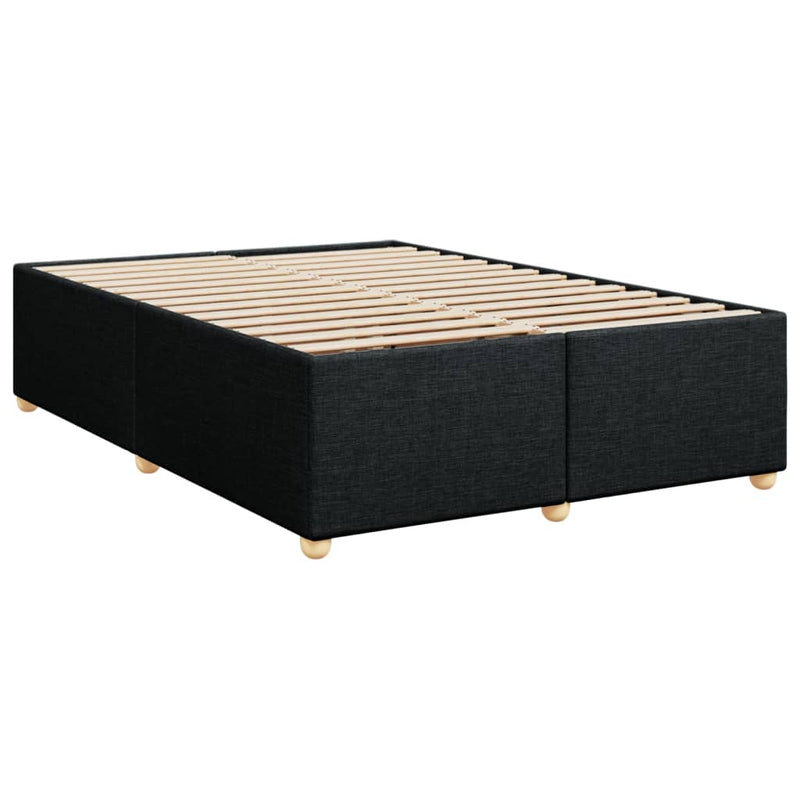 vidaXL Bed Frame without Mattress Black Queen Fabric