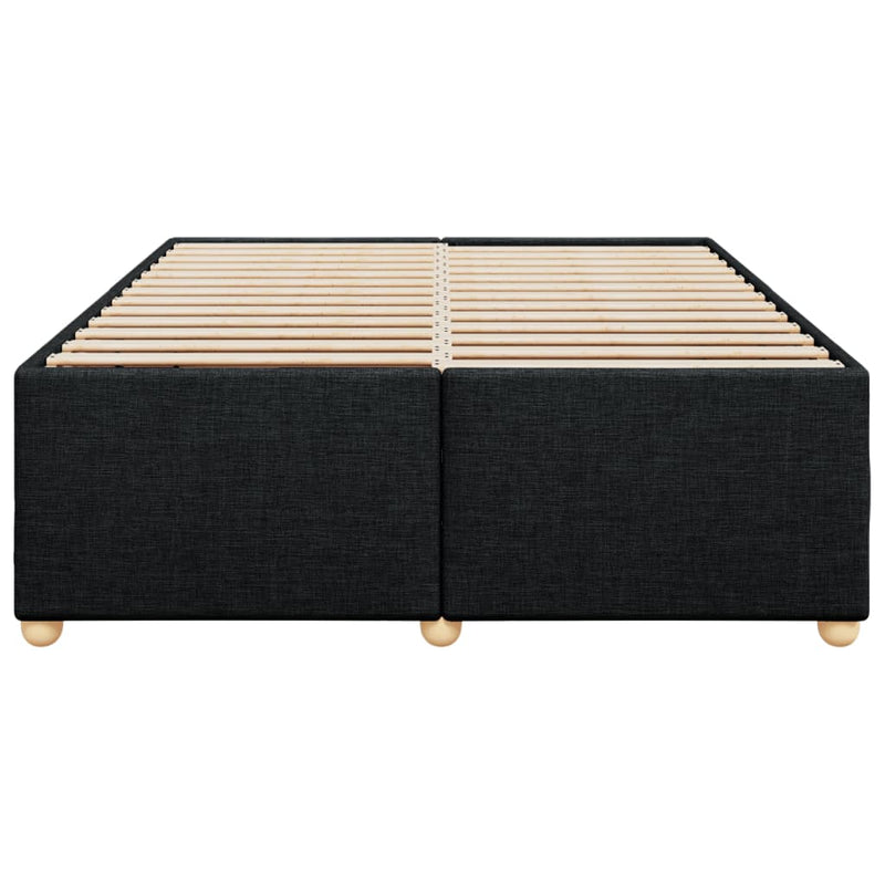 vidaXL Bed Frame without Mattress Black Queen Fabric