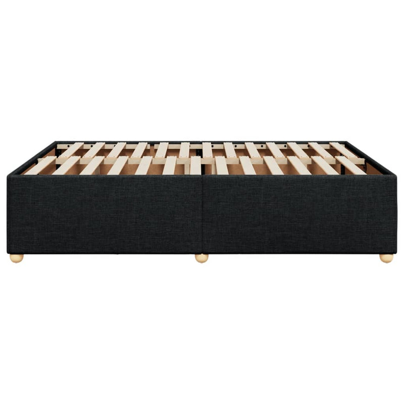 vidaXL Bed Frame without Mattress Black Queen Fabric