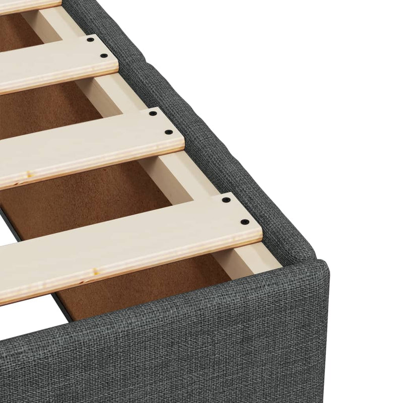vidaXL Bed Frame without Mattress Dark Grey 90x190 cm Fabric