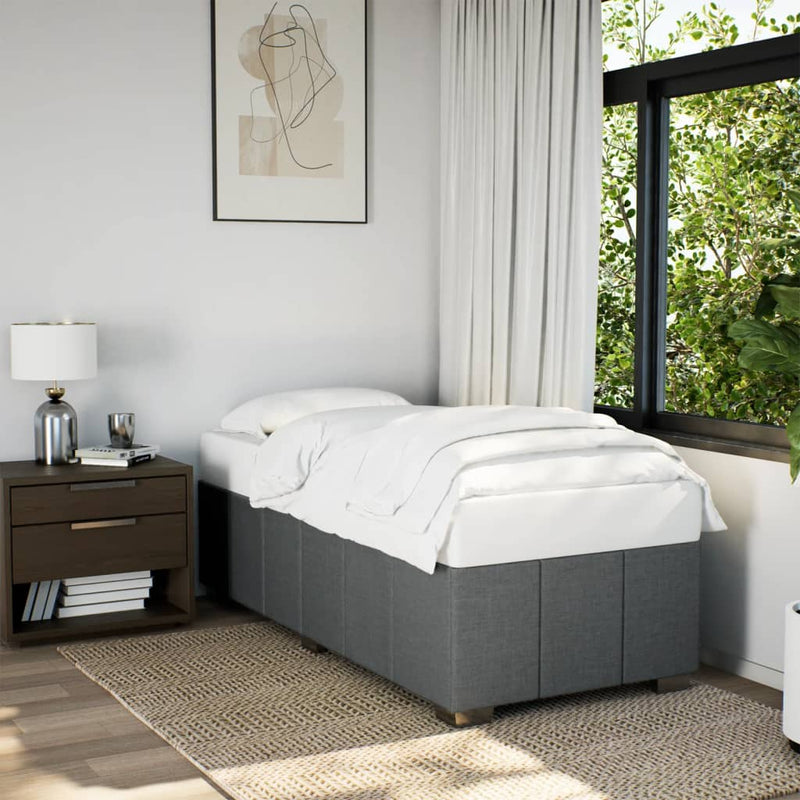 vidaXL Bed Frame without Mattress Dark Grey 90x190 cm Fabric