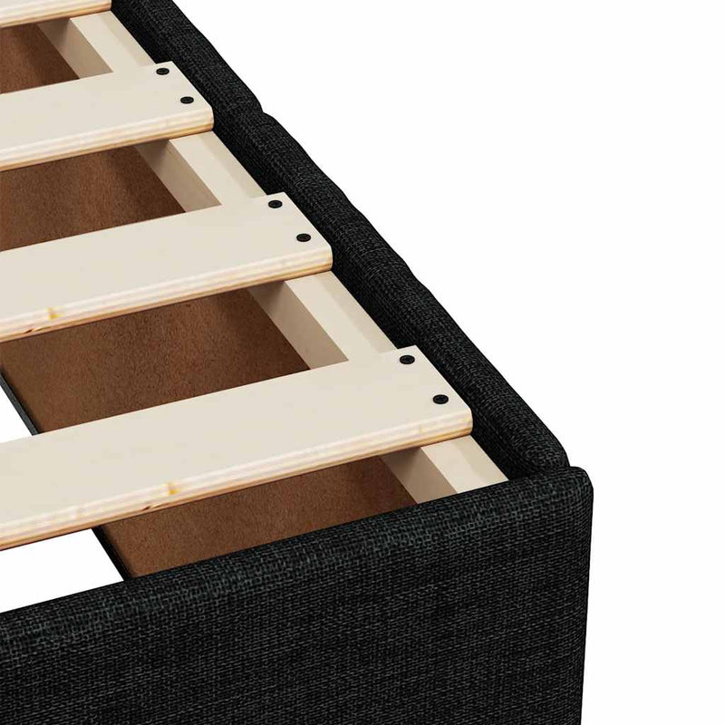 vidaXL Bed Frame without Mattress Black King Single Fabric