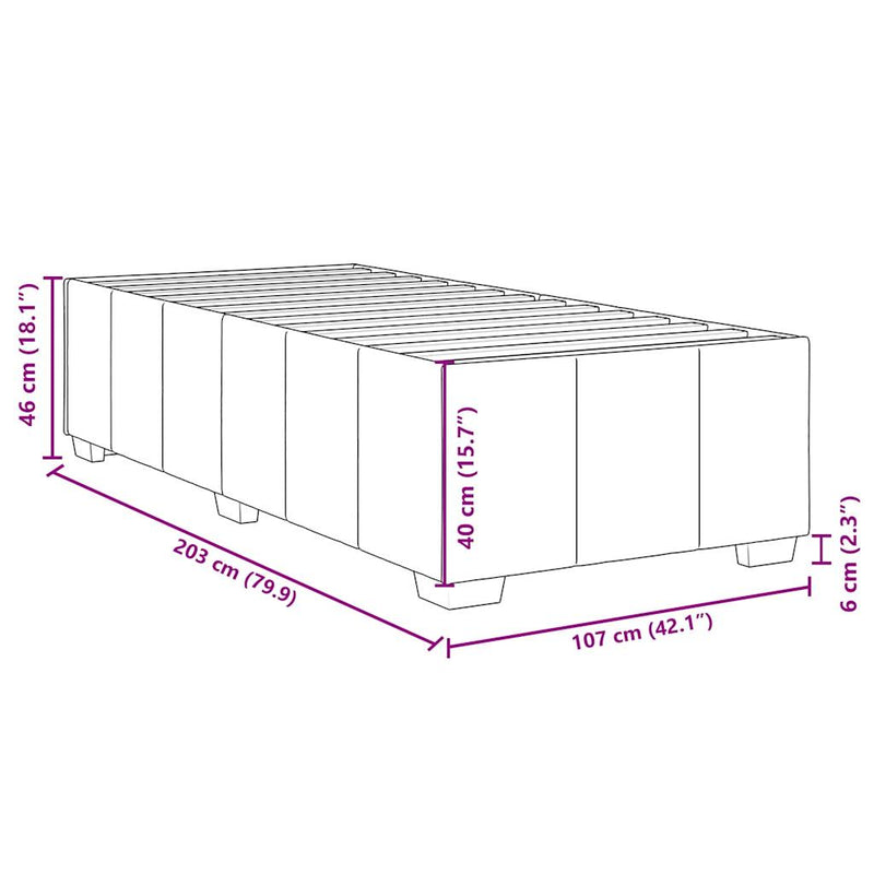 vidaXL Bed Frame without Mattress Black King Single Fabric